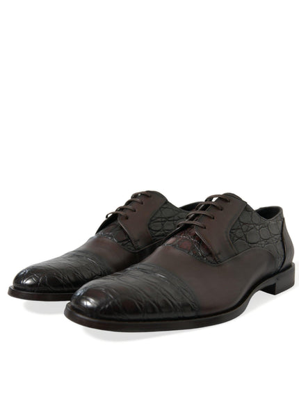 Dolce & Gabbana Brown Exotic Leather Formal Men Dress Shoes