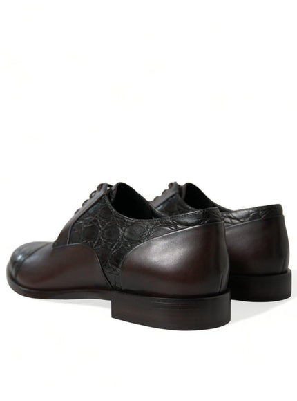 Dolce & Gabbana Brown Exotic Leather Formal Men Dress Shoes