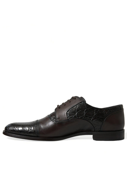 Dolce & Gabbana Brown Exotic Leather Formal Men Dress Shoes