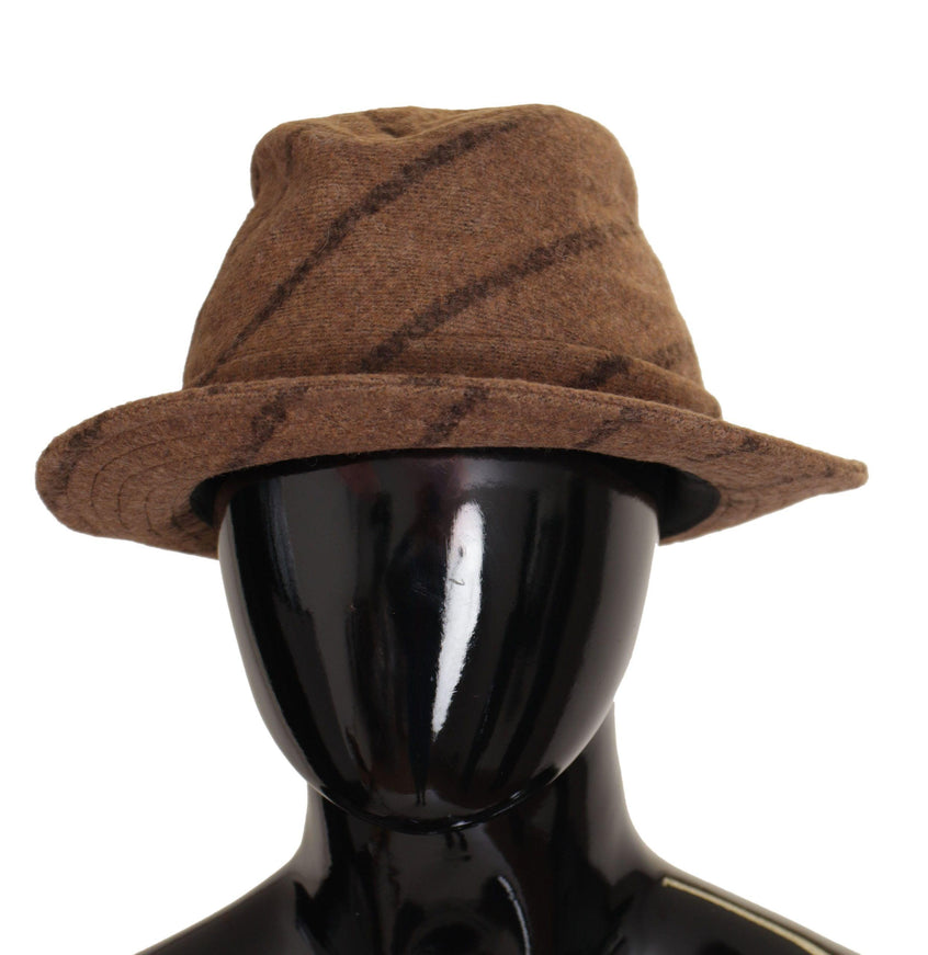 Dolce & Gabbana Brown Fedora Striped Print Summer Hat - Ellie Belle