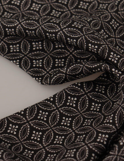 Dolce & Gabbana Brown Geometric Patterned Shawl Wrap Fringe Scarf - Ellie Belle