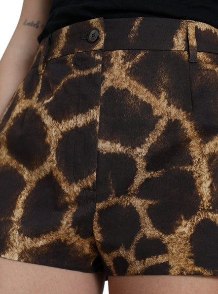 Dolce & Gabbana Brown Giraffe High Waist Hot Pants Shorts - Ellie Belle