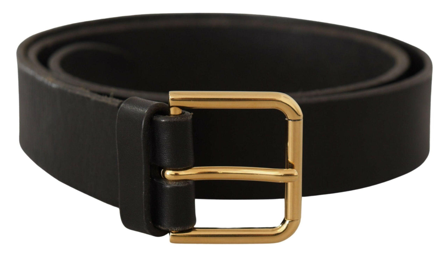 Dolce & Gabbana Brown Gold Metal Logo Buckle Calf Leather Belt - Ellie Belle