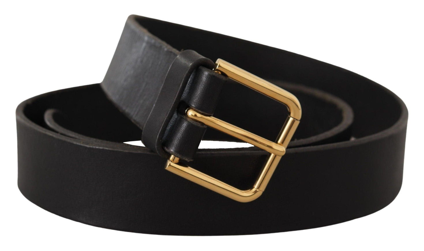 Dolce & Gabbana Brown Gold Metal Logo Buckle Calf Leather Belt - Ellie Belle