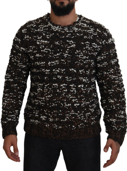 Dolce & Gabbana Brown Knitted Wool Fatto A Mano Sweater