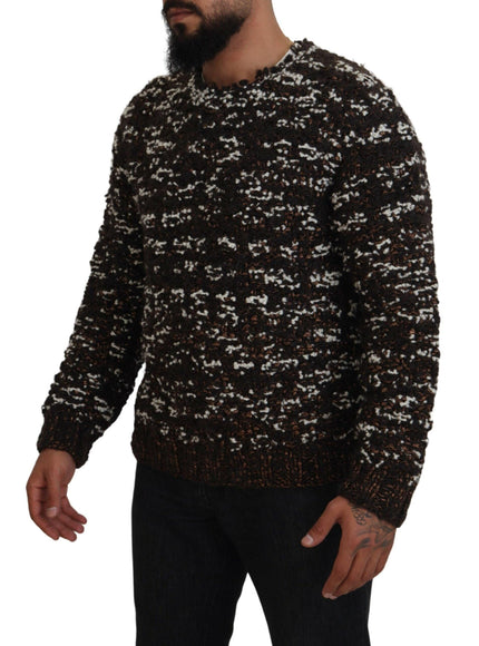 Dolce & Gabbana Brown Knitted Wool Fatto A Mano Sweater