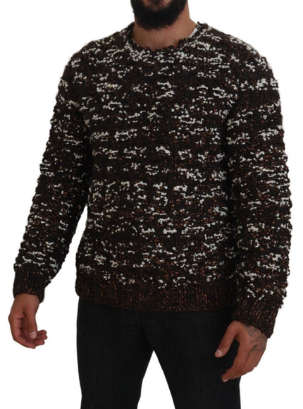 Dolce & Gabbana Brown Knitted Wool Fatto A Mano Sweater
