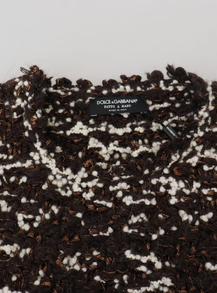 Dolce & Gabbana Brown Knitted Wool Fatto A Mano Sweater