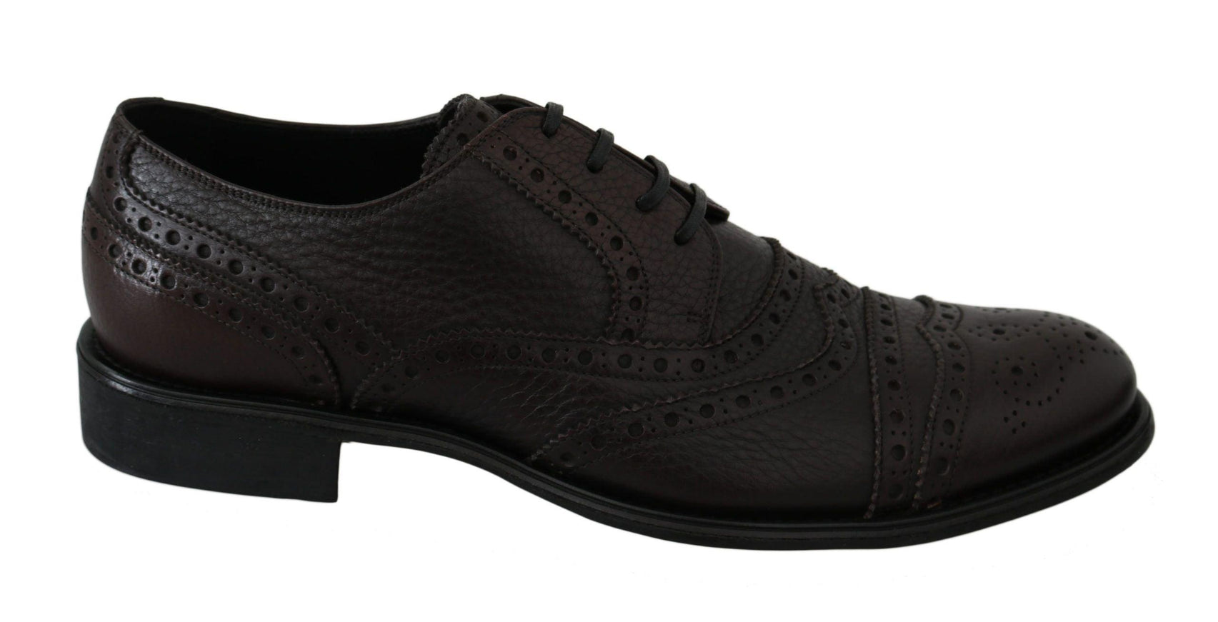 Dolce & Gabbana Brown Leather Brogue Derby Dress Shoes - Ellie Belle