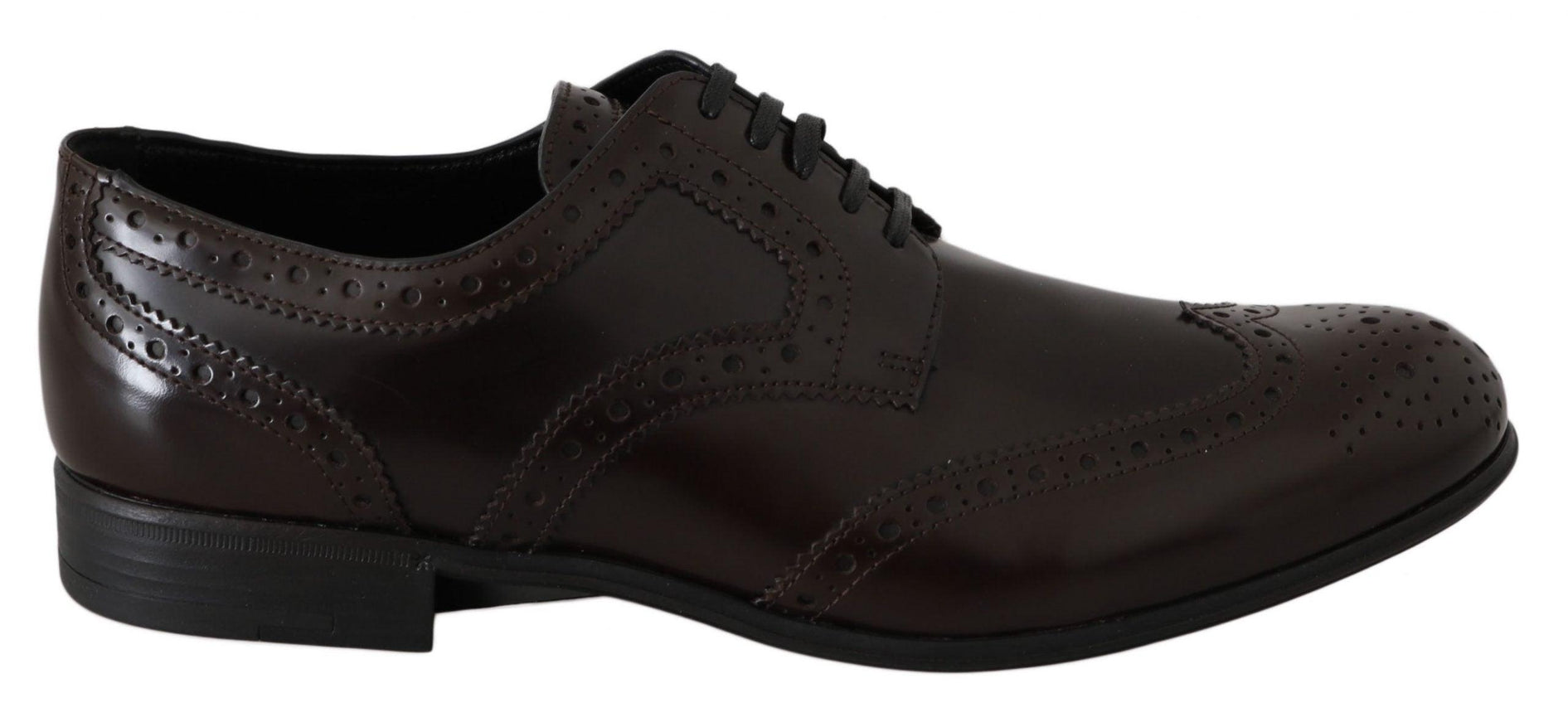 Dolce & Gabbana Brown Leather Broques Oxford Wingtip Shoes - Ellie Belle