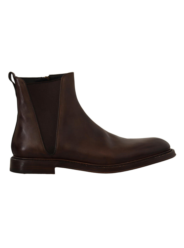Dolce & Gabbana Brown Leather Chelsea Mens Boots - Ellie Belle