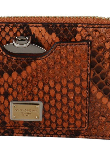 Dolce & Gabbana Brown Leather Coin Purse Wristlet Mirror AGNESE Wallet