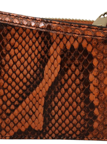 Dolce & Gabbana Brown Leather Coin Purse Wristlet Mirror AGNESE Wallet