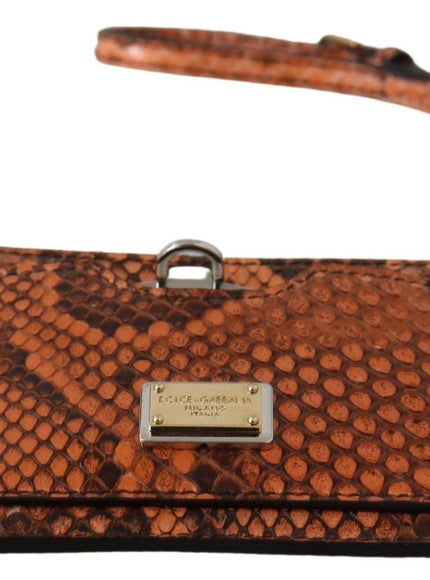 Dolce & Gabbana Brown Leather Coin Purse Wristlet Mirror AGNESE Wallet