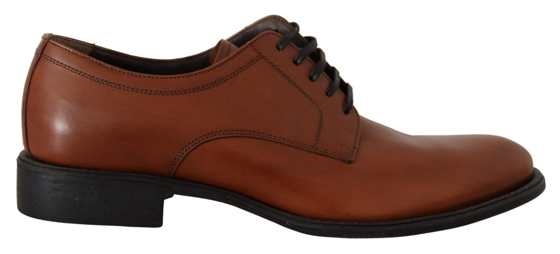 Dolce & Gabbana Brown Leather Lace Up Mens Formal Derby Shoes - Ellie Belle