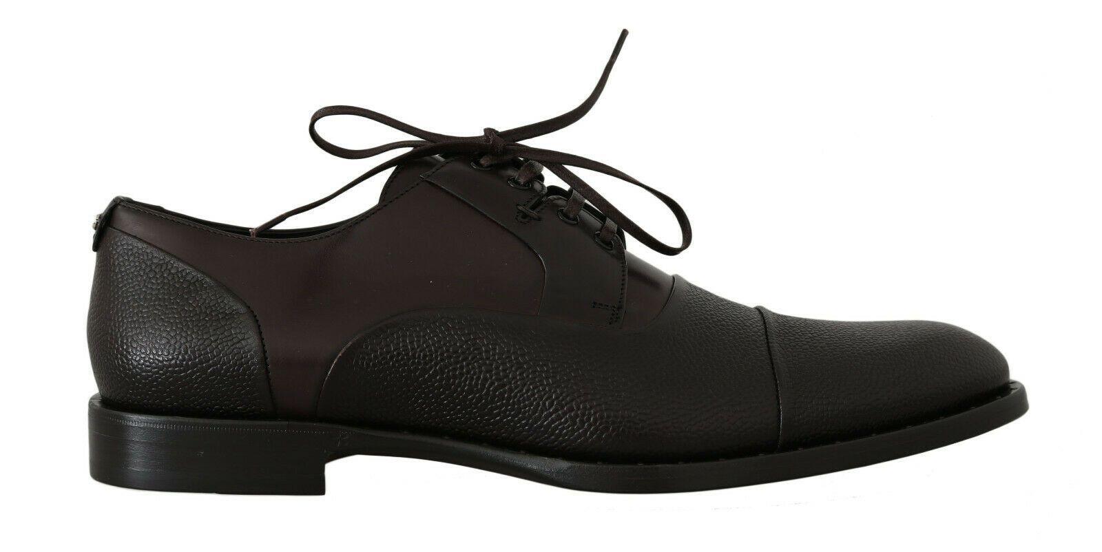 Dolce & Gabbana Brown Leather Laceups Dress Mens Shoes - Ellie Belle