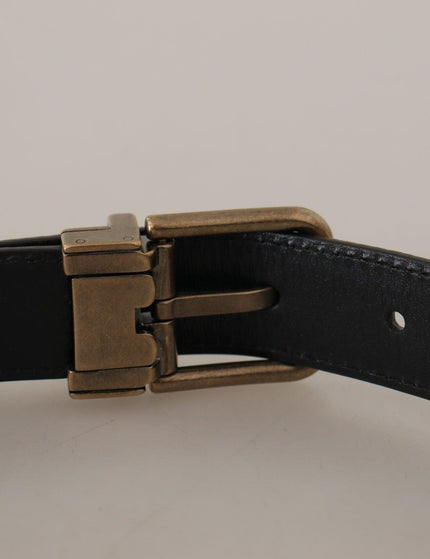 Dolce & Gabbana Brown Leather Leopard Print Bronze Metal Buckle Belt - Ellie Belle