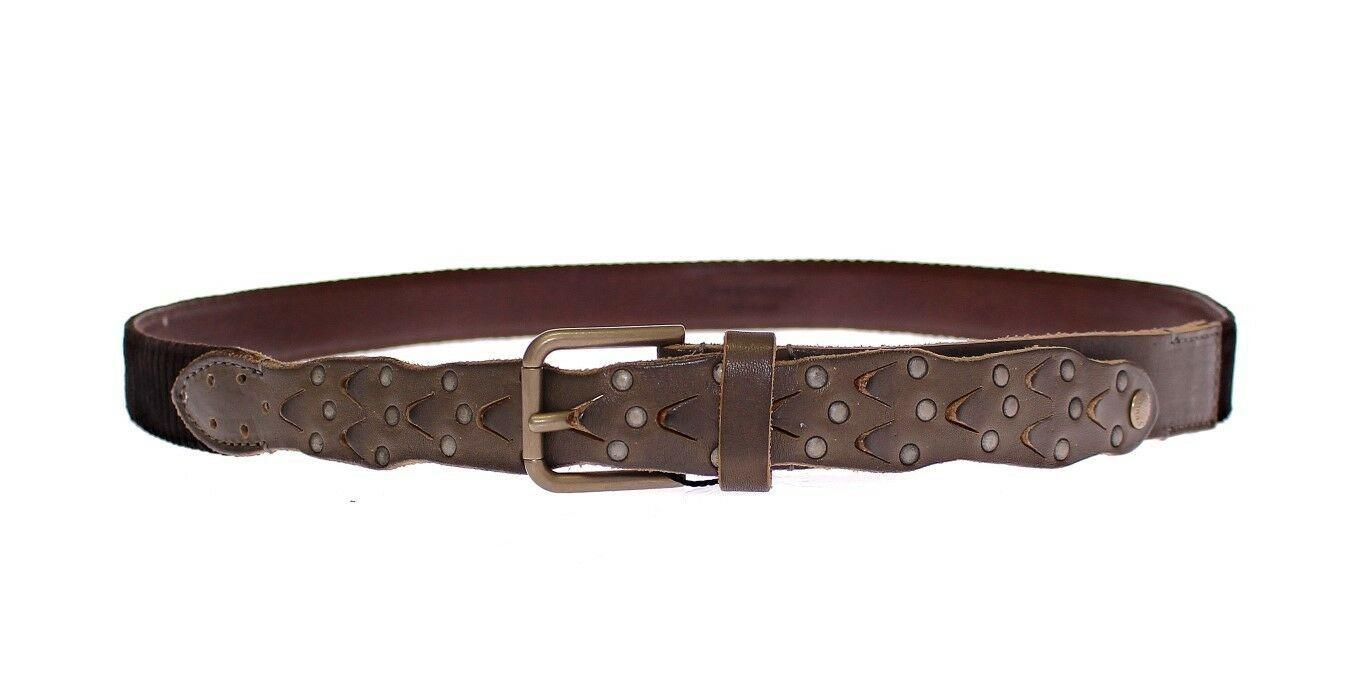 Dolce & Gabbana Brown Leather Logo Cintura Gürtel Belt - Ellie Belle