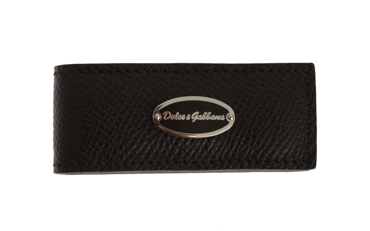 Dolce & Gabbana Brown Leather Magnet Money Clip - Ellie Belle