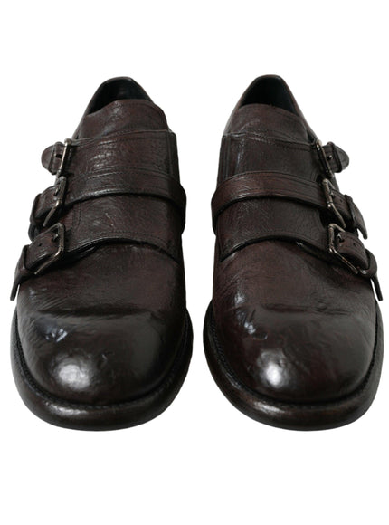 Dolce & Gabbana Brown Leather Strap Formal Dress Shoes - Ellie Belle