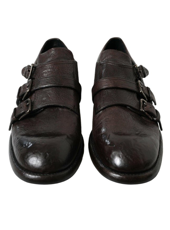 Dolce & Gabbana Brown Leather Strap Formal Dress Shoes - Ellie Belle
