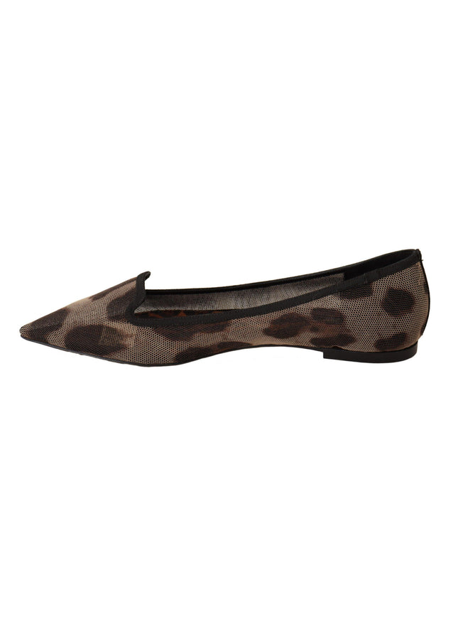 Dolce & Gabbana Brown Leopard Ballerina Flat Loafers Shoes - Ellie Belle