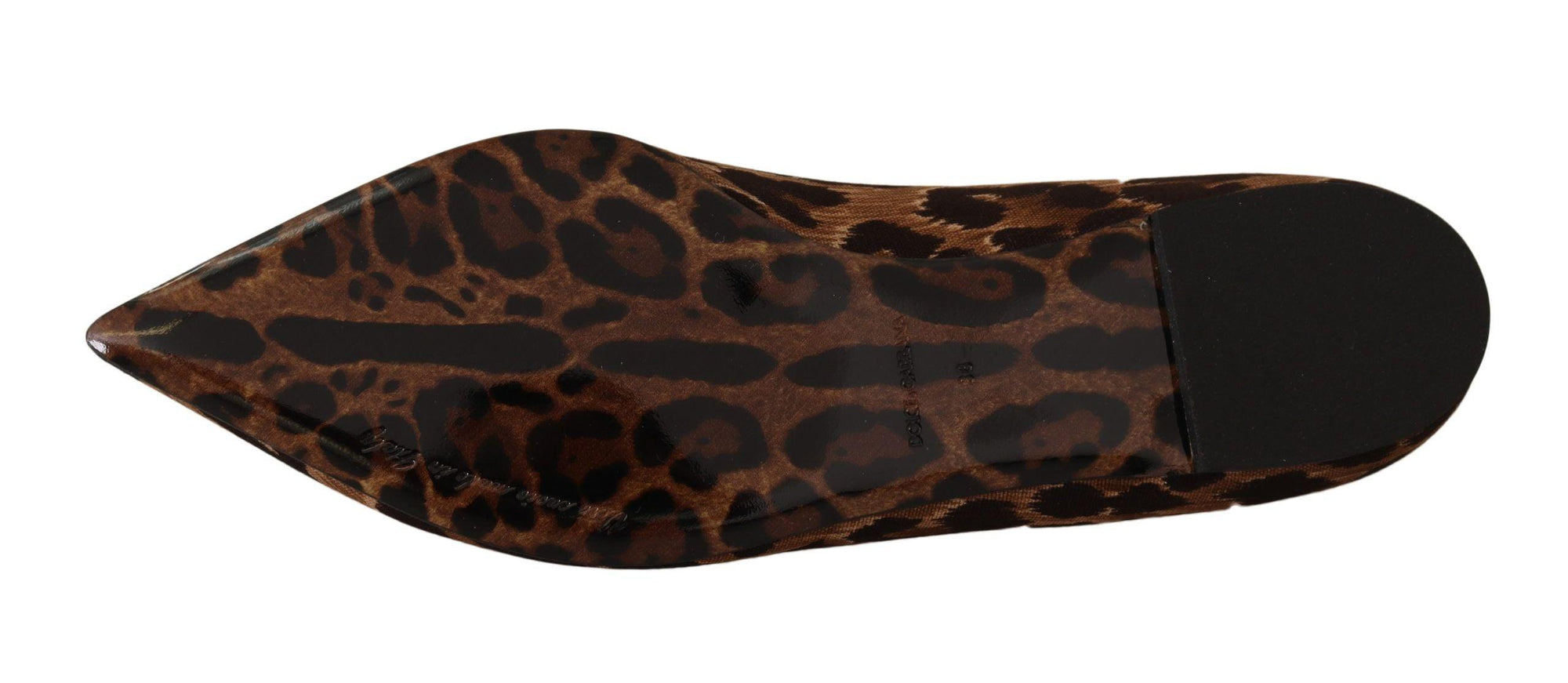 Dolce & Gabbana Brown Leopard Cotton Ballerina Loafers Shoes - Ellie Belle