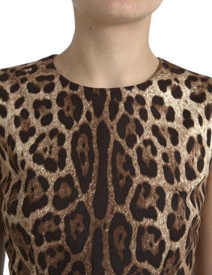 Dolce & Gabbana Brown Leopard Cotton Sleeveless Tank Top - Ellie Belle