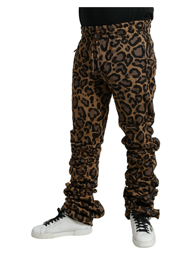 Dolce & Gabbana Brown Leopard Jacquard Jogger Pants - Ellie Belle
