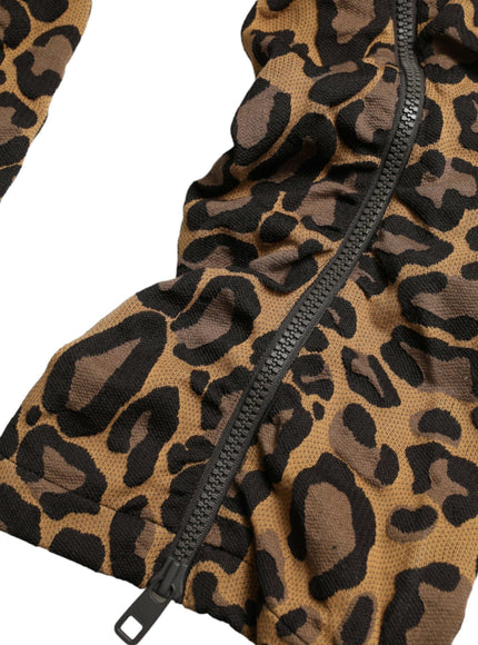 Dolce & Gabbana Brown Leopard Jacquard Jogger Pants