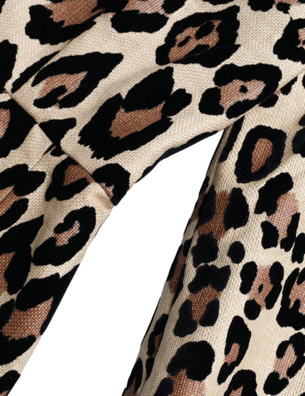 Dolce & Gabbana Brown Leopard Print Nylon Aline Mini Dress - Ellie Belle