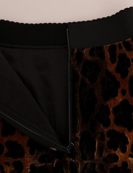 Dolce & Gabbana Brown Leopard Print Silk A-Line Skirt - Ellie Belle