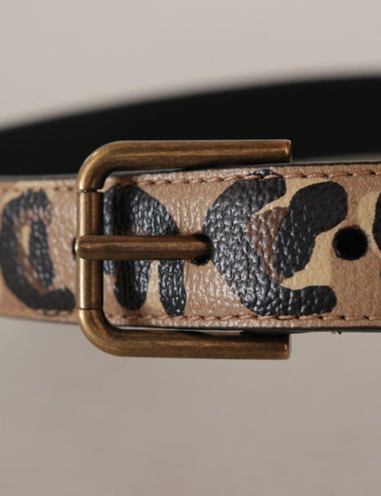 Dolce & Gabbana Brown Leopard Print Vintage Metal Waist Buckle Belt - Ellie Belle