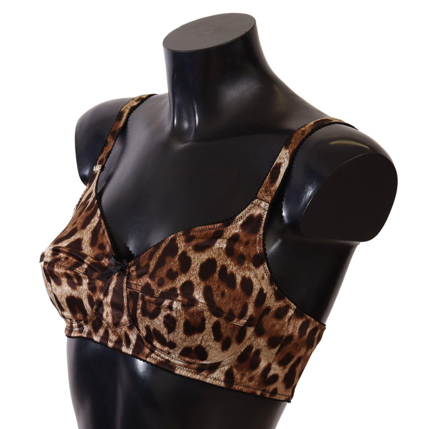 Dolce & Gabbana Brown Leopard Women Bra Underwear - Ellie Belle