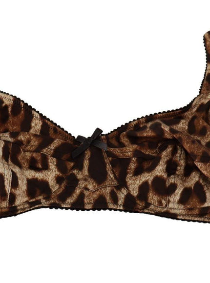 Dolce & Gabbana Brown Leopard Women Bra Underwear - Ellie Belle