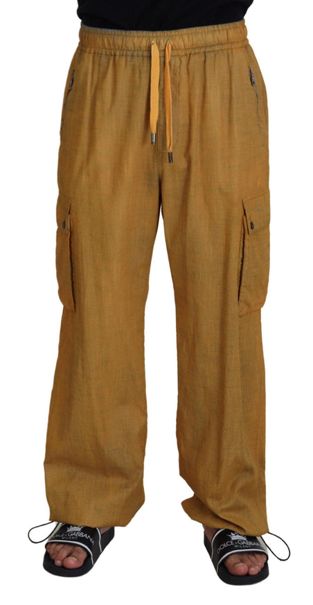 Dolce & Gabbana Brown Linen Drawstring Cargo Pants - Ellie Belle