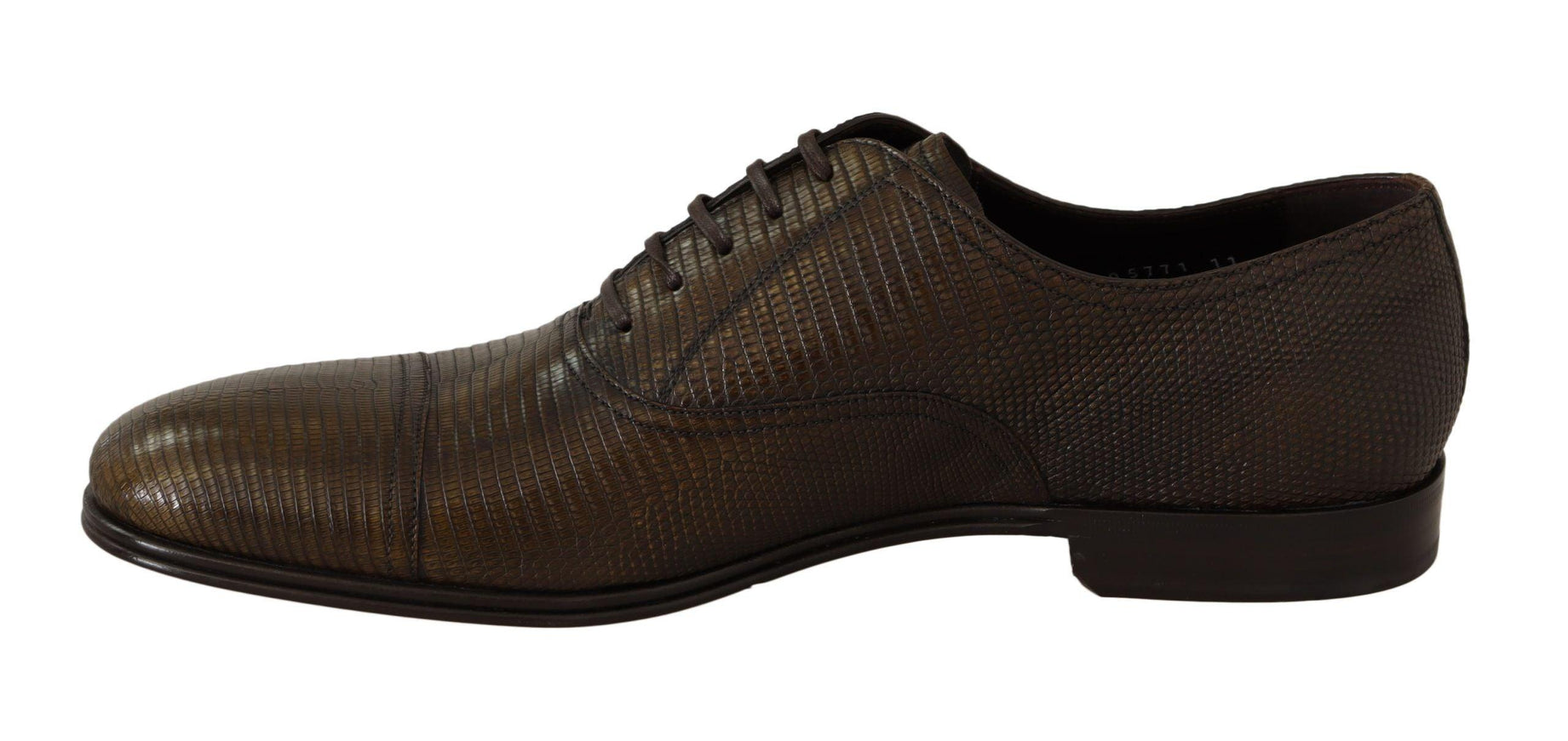 Dolce & Gabbana Brown Lizard Leather Dress Oxford Shoes - Ellie Belle