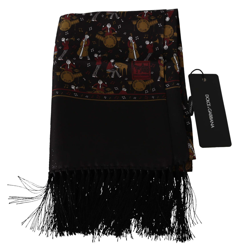 Dolce & Gabbana Brown Musicians Print Mens Scarf - Ellie Belle