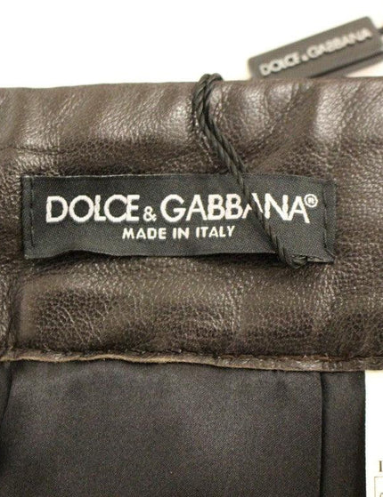 Dolce & Gabbana Brown Patchwork Leather Straight Skirt - Ellie Belle