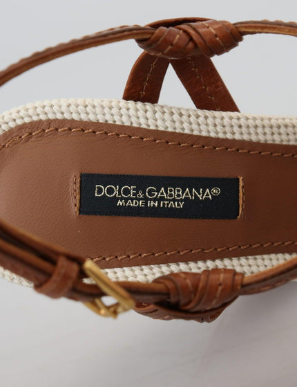 Dolce & Gabbana Brown Platform Leather Sandals Shoes - Ellie Belle