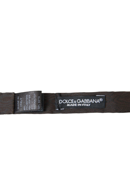 Dolce & Gabbana Brown Polyester Silk Adjustable Neck Men Papillon Bow Tie - Ellie Belle