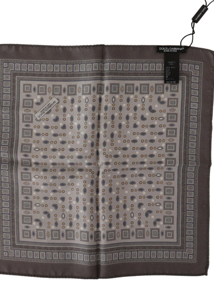 Dolce & Gabbana Brown Silk Pocket Square Handkerchief Scarf - Ellie Belle