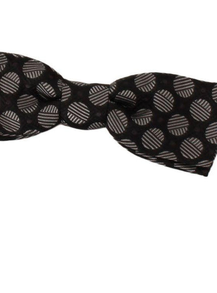 Dolce & Gabbana Brown Silk Polka Dot Jacquard Men Bow Tie Papillon