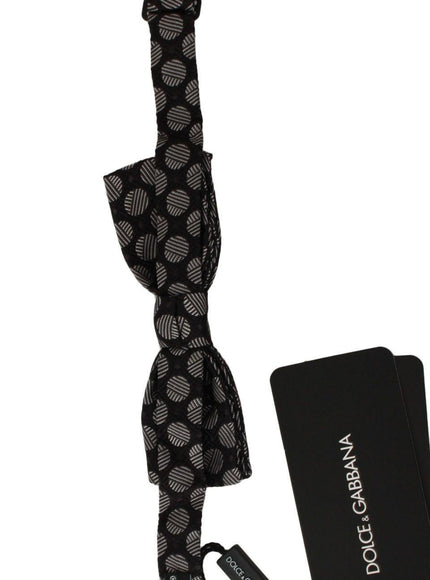 Dolce & Gabbana Brown Silk Polka Dot Jacquard Men Bow Tie Papillon