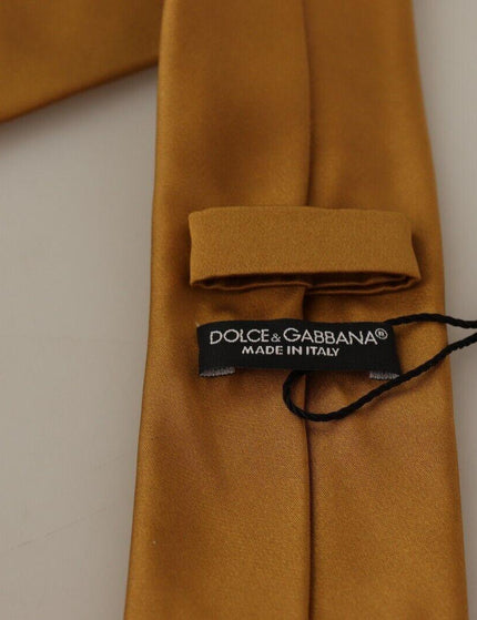 Dolce & Gabbana Brown Solid 100% Silk 6cm Wide Classic Necktie Men Tie - Ellie Belle