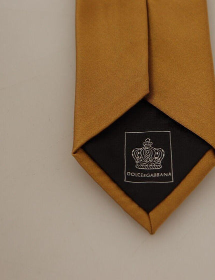 Dolce & Gabbana Brown Solid 100% Silk 6cm Wide Classic Necktie Men Tie - Ellie Belle