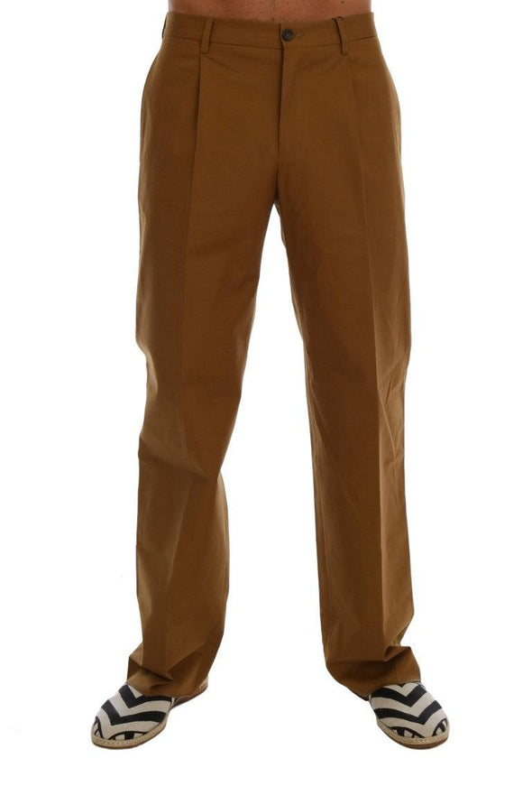 Dolce & Gabbana Brown Stretch Cotton Pants - Ellie Belle