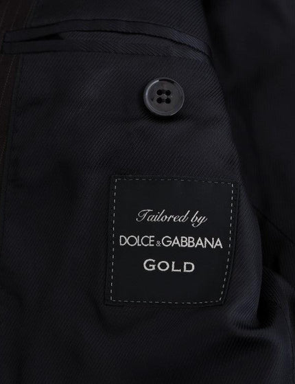 Dolce & Gabbana Brown Striped GOLD Slim Fit 3 Piece Suit - Ellie Belle