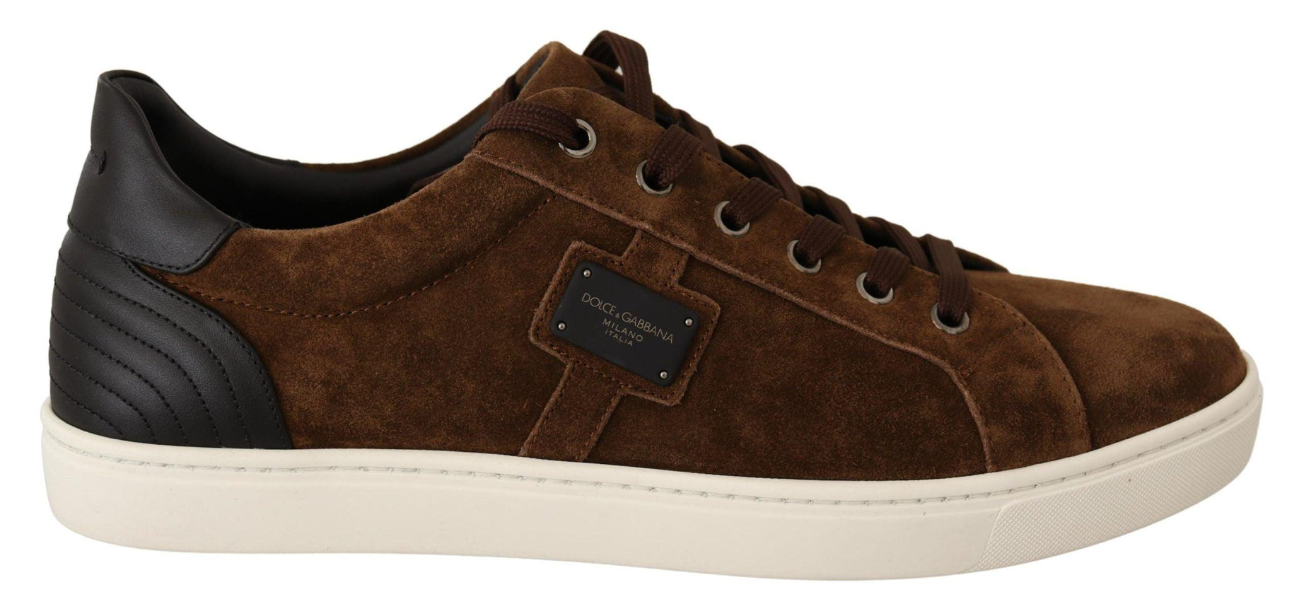 Dolce & Gabbana Brown Suede Leather Mens Low Tops Sneakers - Ellie Belle