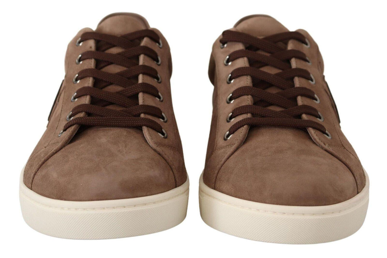 Dolce & Gabbana Brown Suede Leather Sneakers Shoes - Ellie Belle